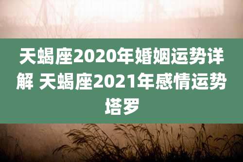 天蝎座2020年婚姻运势详解 天蝎座2021年感情运势塔罗