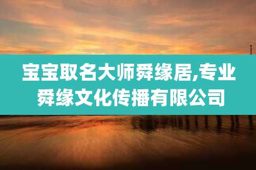 宝宝取名大师舜缘居,专业 舜缘文化传播有限公司