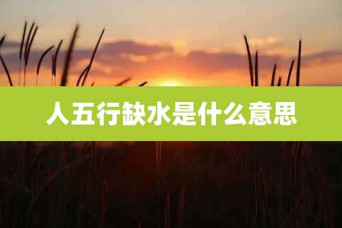 人五行缺水是什么意思