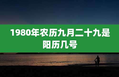 1980年农历九月二十九是阳历几号