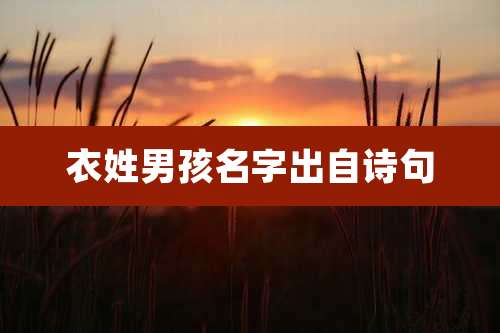 衣姓男孩名字出自诗句