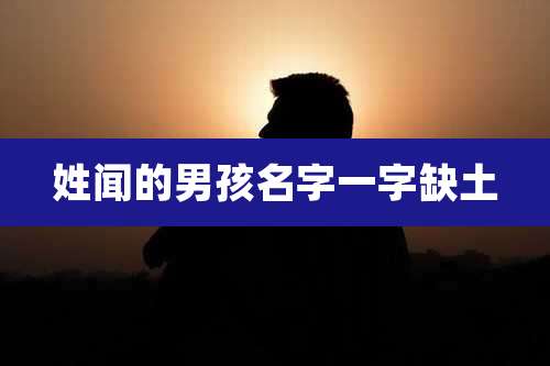 姓闻的男孩名字一字缺土