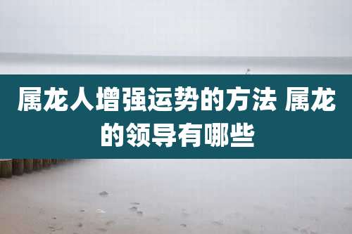 属龙人增强运势的方法 属龙的领导有哪些