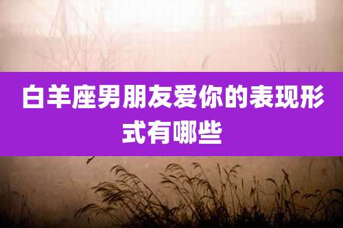 白羊座男朋友爱你的表现形式有哪些