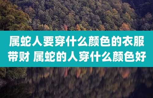 属蛇人要穿什么颜色的衣服带财 属蛇的人穿什么颜色好