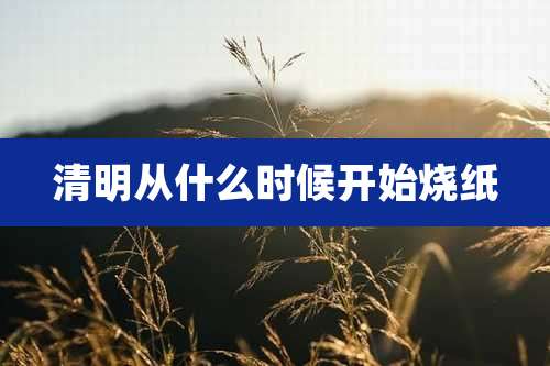 清明从什么时候开始烧纸