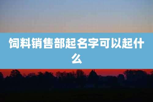 饲料销售部起名字可以起什么