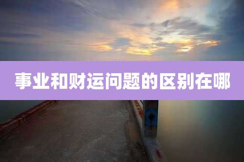 事业和财运问题的区别在哪