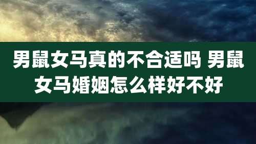 男鼠女马真的不合适吗 男鼠女马婚姻怎么样好不好