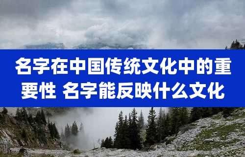 名字在中国传统文化中的重要性 名字能反映什么文化