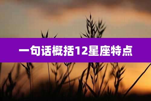 一句话概括12星座特点