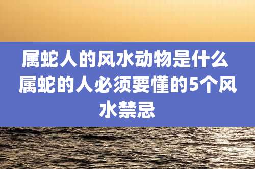属蛇人的风水动物是什么 属蛇的人必须要懂的5个风水禁忌