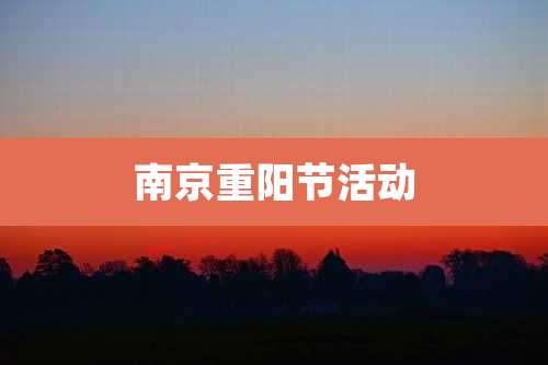 南京重阳节活动