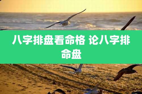 八字排盘看命格 论八字排命盘