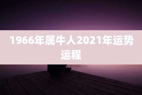 1966年属牛人2021年运势运程