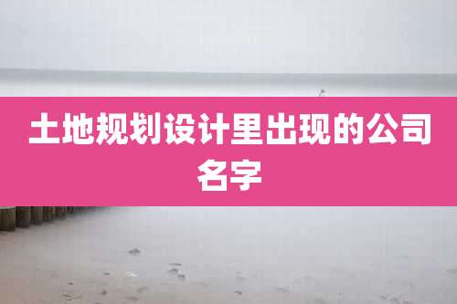 土地规划设计里出现的公司名字