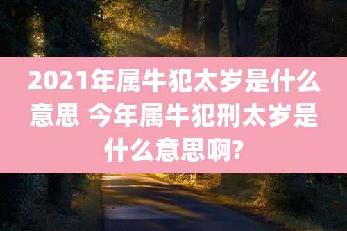 2021年属牛犯太岁是什么意思 今年属牛犯刑太岁是什么意思啊?
