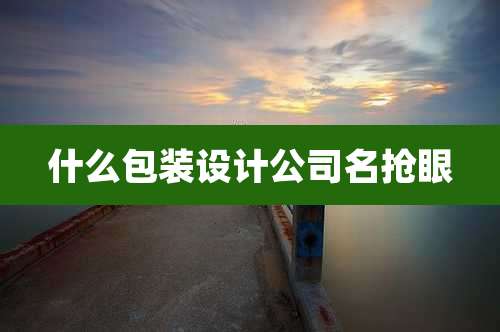 什么包装设计公司名抢眼