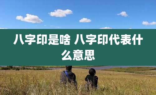 八字印是啥 八字印代表什么意思