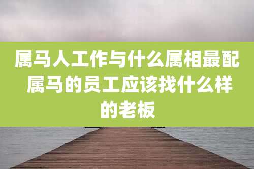属马人工作与什么属相最配 属马的员工应该找什么样的老板