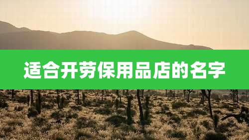 适合开劳保用品店的名字