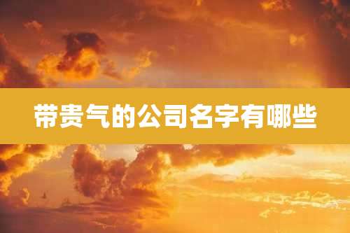 带贵气的公司名字有哪些