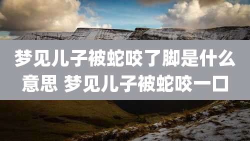 梦见儿子被蛇咬了脚是什么意思 梦见儿子被蛇咬一口