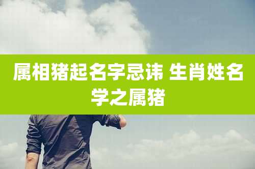 属相猪起名字忌讳 生肖姓名学之属猪