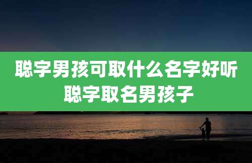 聪字男孩可取什么名字好听 聪字取名男孩子