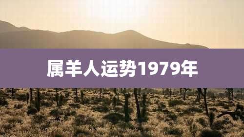 属羊人运势1979年