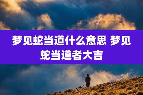 梦见蛇当道什么意思 梦见蛇当道者大吉
