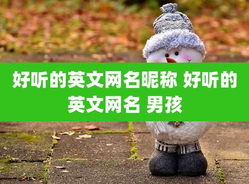 好听的英文网名昵称 好听的英文网名 男孩