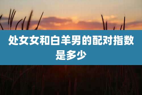 处女女和白羊男的配对指数是多少