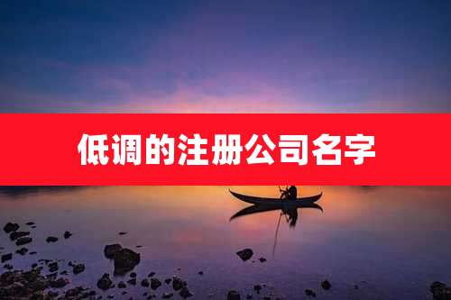 低调的注册公司名字