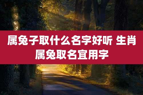 属兔子取什么名字好听 生肖属兔取名宜用字