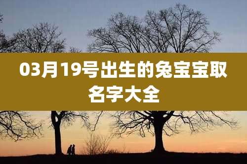 03月19号出生的兔宝宝取名字大全