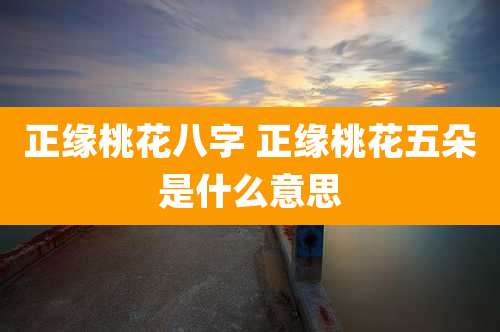 正缘桃花八字 正缘桃花五朵是什么意思