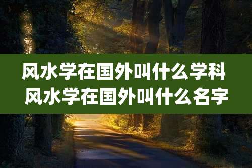 风水学在国外叫什么学科 风水学在国外叫什么名字