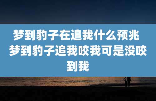 梦到豹子在追我什么预兆 梦到豹子追我咬我可是没咬到我