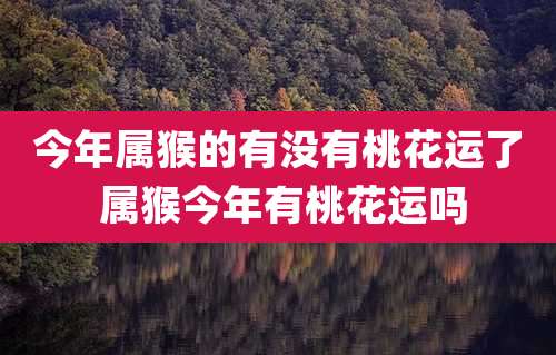 今年属猴的有没有桃花运了 属猴今年有桃花运吗