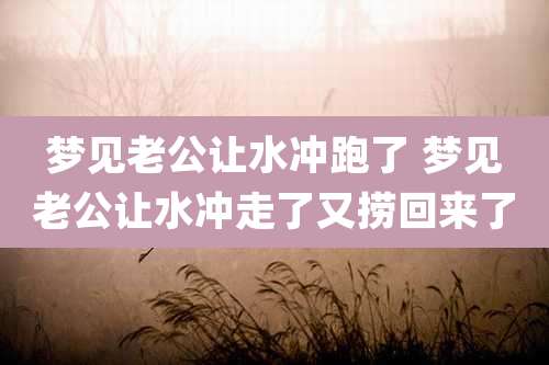 梦见老公让水冲跑了 梦见老公让水冲走了又捞回来了