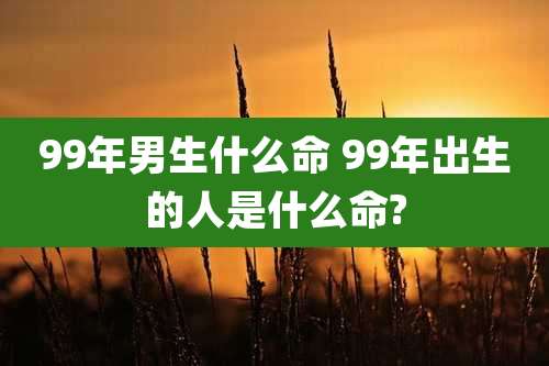 99年男生什么命 99年出生的人是什么命?