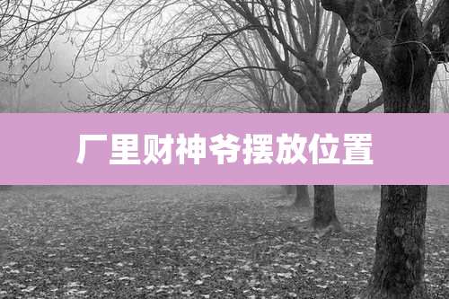 厂里财神爷摆放位置