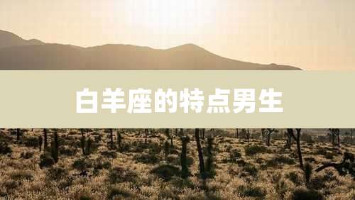 白羊座的特点男生