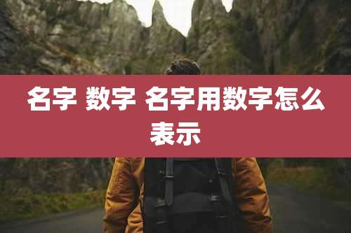 名字 数字 名字用数字怎么表示