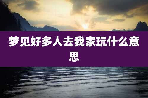 梦见好多人去我家玩什么意思