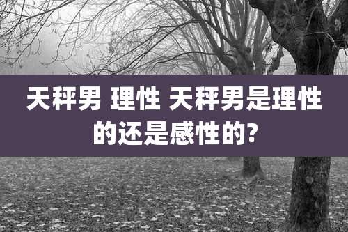 天秤男 理性 天秤男是理性的还是感性的?