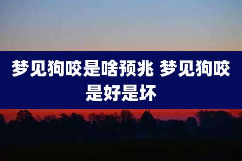 梦见狗咬是啥预兆 梦见狗咬是好是坏