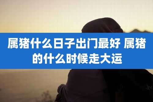 属猪什么日子出门最好 属猪的什么时候走大运