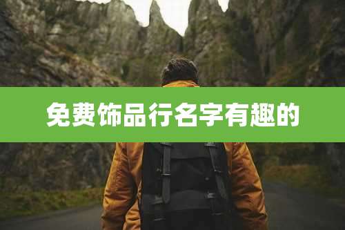 免费饰品行名字有趣的